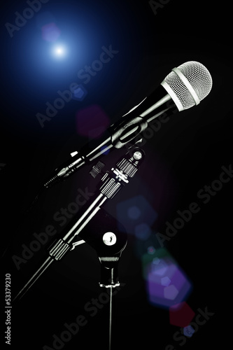 Photo: spotlight and microphone spotlight and microphone
