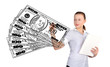 businesswoman drawing money