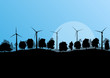 Alternative energy electricity wind generators in countryside fo
