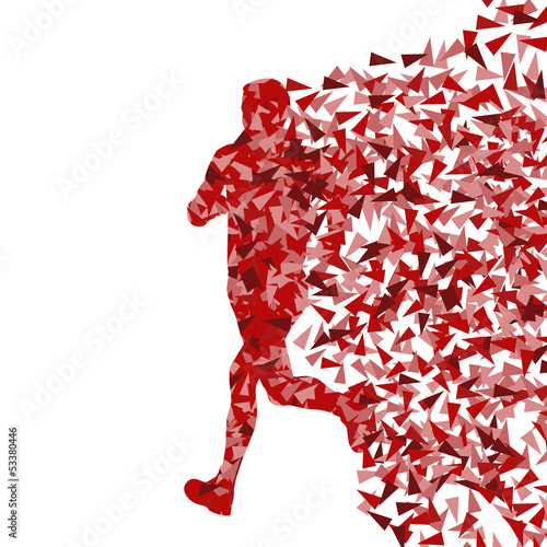 Vector: Runner abstract vector background, man made of fragments Runner abstract vector background, man made of fragments