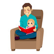 Dad and Daughter Reading