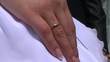 Hand of the bride with a ring.