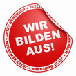 Illustration: 3D Aufkleber Rot - Wir bilden aus 3D Aufkleber Rot - Wir bilden aus