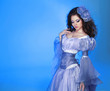 Fashion Beauty Portrait. Beautiful Girl Model Woman wearing chif