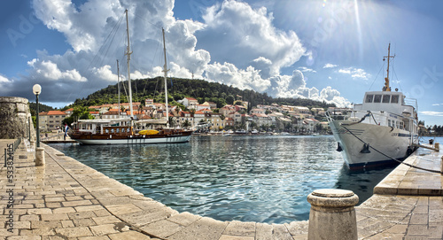 Photo: Town Korcula at Croatia - harbor Town Korcula at Croatia - harbor