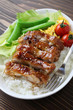 Photo: teriyaki chicken on rice, japanese cuisine teriyaki chicken on rice, japanese cuisine