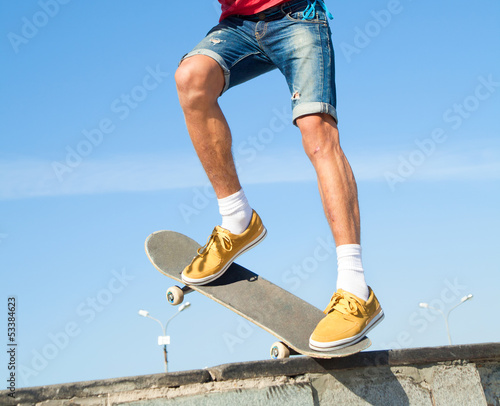 Photo: Skateboarders Feet Close Up Skateboarders Feet Close Up