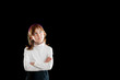 girl wondering and looking up