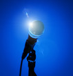 microphone on blue