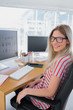 Portrait of a smiling photo editor