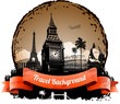 Travel background with famous landmarks elements eps 10
