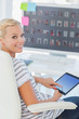 Pretty photo editor working on a tablet pc