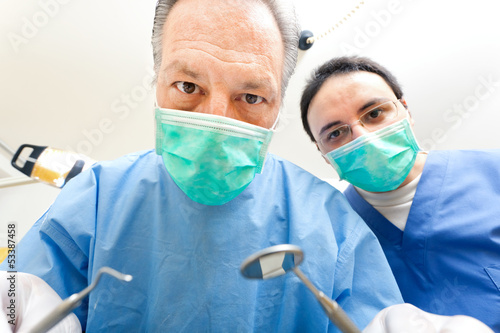 Photo: Point of view of a dental treatment Point of view of a dental treatment