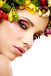 Beautiful young woman with flower