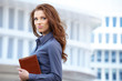 Young happy women or student on the property business background