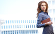 Young happy women or student on the property business background