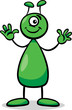 alien or martian cartoon illustration