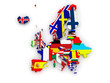 three-dimensional map of Europe.