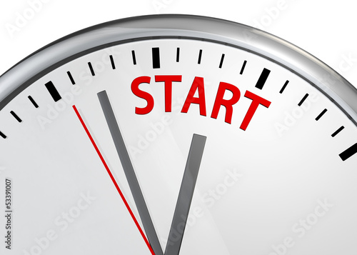 Illustration: clock with time to start clock with time to start