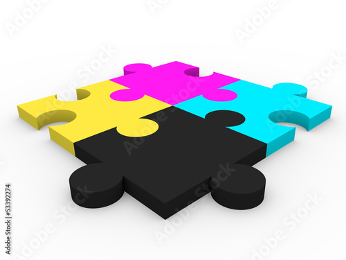 Illustration: CMYK pieces CMYK pieces