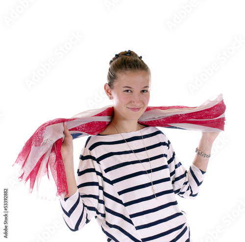 Photo: Junges Mädchen mit Schal Junges Mädchen mit Schal