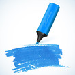 Vector: Blue vector marker with drawn spot Blue vector marker with drawn spot