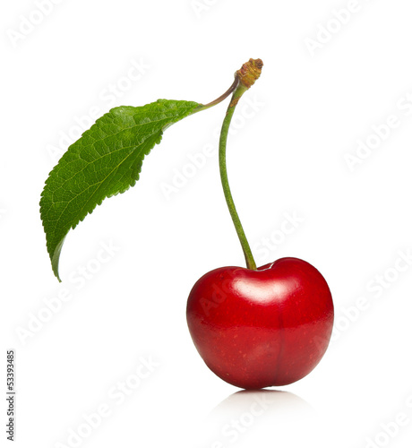 Photo: sweet cherry isolated on a white background sweet cherry isolated on a white background