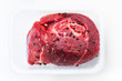 fresh raw meat, white background