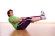 Hausfrauen Fitness mit Gummiband