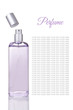 Elegant female perfume isolated on white with sample text