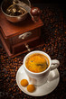 Foto: Espresso cup with coffee mill Espresso cup with coffee mill