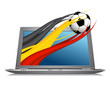 canvas print picture - laptop ball flagge deutschland