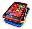Modern smartphones with touchscreen interface