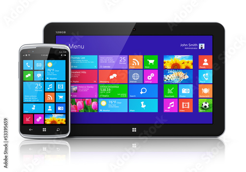 Illustration: Mobile devices with touchscreen interface Mobile devices with touchscreen interface