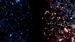 EU American flag sphere converging animation
