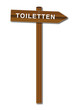 Vektor: Hinweisschild Wegweiser zur Toiletten Hinweisschild Wegweiser zur Toiletten