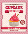 Vintage cupcake design poster