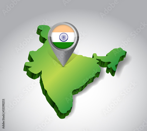 Illustration: locating India concept illustration design locating India concept illustration design
