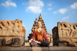 Photo: Woman doing yoga in India Woman doing yoga in India