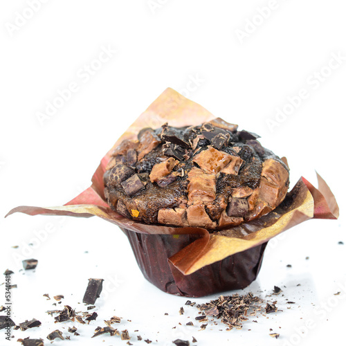 Photo: Schokoladenmuffin isoliert Schokoladenmuffin isoliert