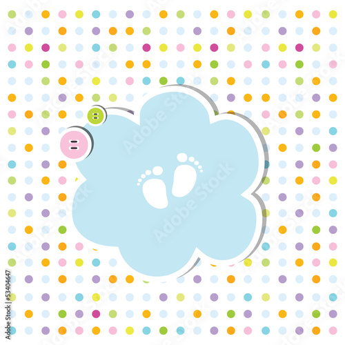 Vector: cute baby shower invitation card baby arrival card with copy spa cute baby shower invitation card baby arrival card with copy spa