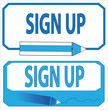 Blue sign up button