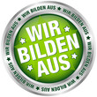 Button "Wir bilden aus" grün/silber