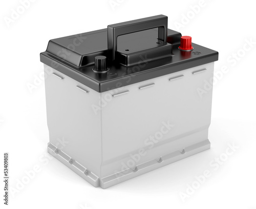Illustration: Batterie de voiture sur fond blanc 2 Batterie de voiture sur fond blanc 2