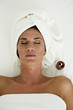 Young woman relaxing in health spa