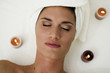 Young woman relaxing in health spa