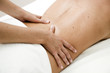 Young woman getting back massage