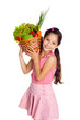 Photo: Smiling girl with vegetables Smiling girl with vegetables