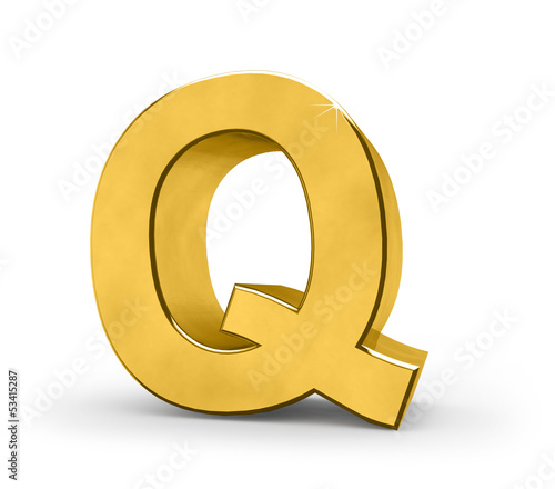 Illustration: Letter in gold - Q Letter in gold - Q