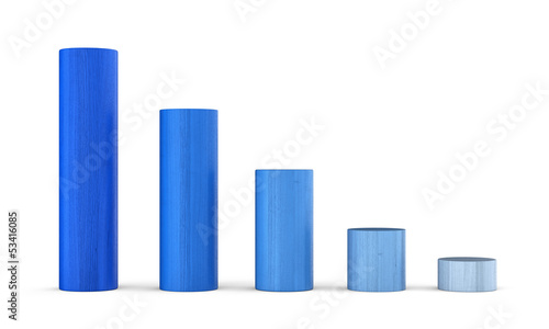 Illustration: Abwärtstrend Blau - Bauklötze Diagramm Abwärtstrend Blau - Bauklötze Diagramm